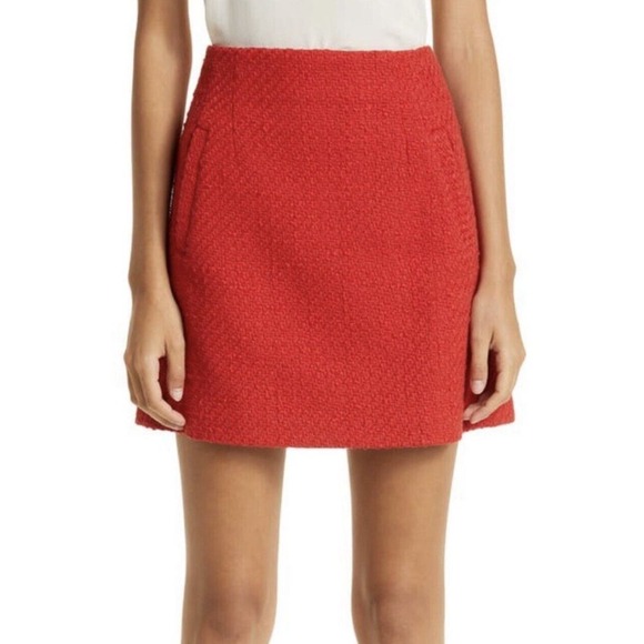 Veronica Beard Dresses & Skirts - Veronica Beard Roman Tweed Boucle Mini Skirt Nantucket Red Sz 16 Preppy College